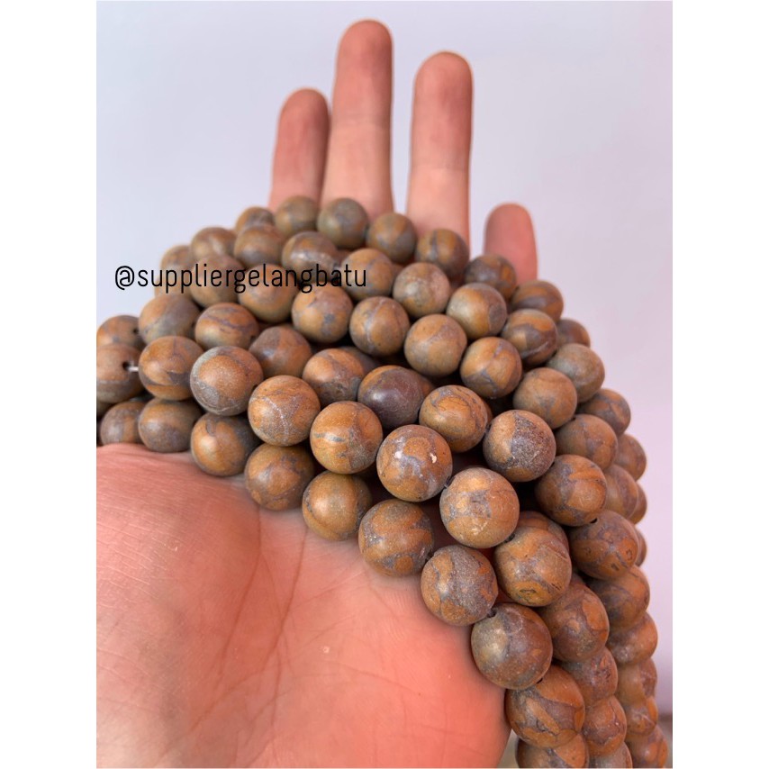 howlite soft jasper pirus 12mm natural phyrus gelang kalung kuning