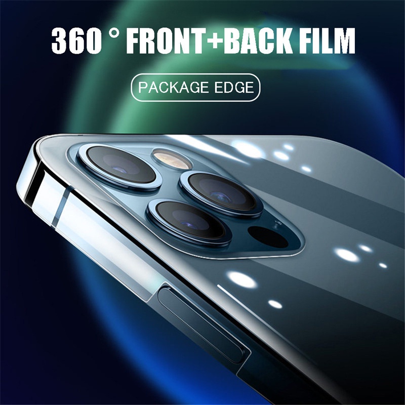 Pelindung Layar Depan + Belakang Hydrogel 360 Derajat Untuk iPhone 11 12 13 Pro XS Max X XR 7 8 Plus 12 13 Mini