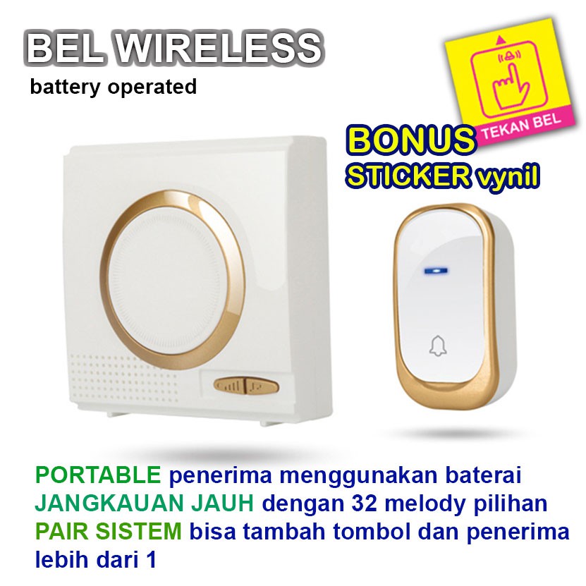 ZOGIN Bel Rumah Wireless full baterai
