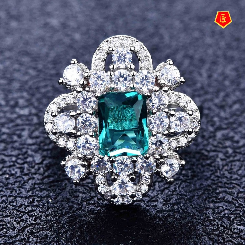 [Ready Stock]Fashion High Sense Natural Pink Diamond Fully-Inlaid Ring