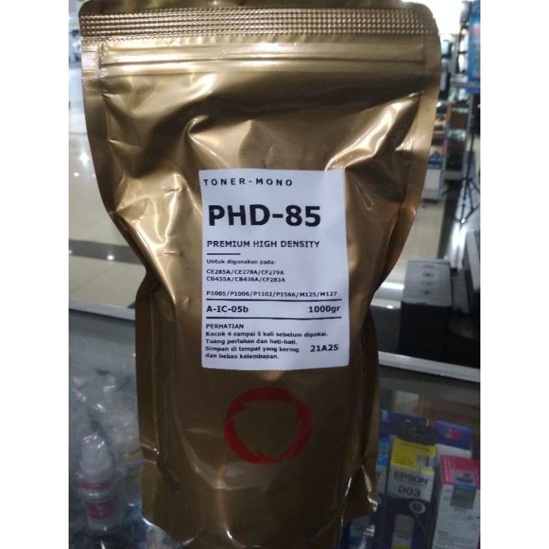 Serbuk Toner Refil PHD 85 XTRA Black 1kg HP 1105 1006 1606 1102 1102w 1522 m125 m127 m201 m225