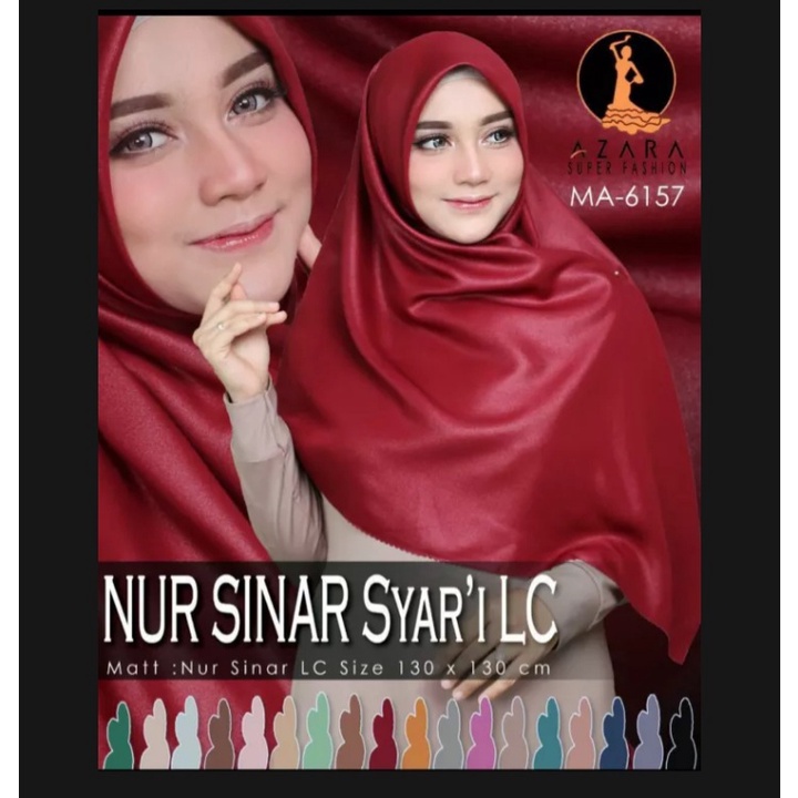 [Bisa COD] LUXURY NUR SINAR SYAR'I LC / Hijab SegiEmpat Glamour Syar'i / Jilbab Glitter Jumbo Syar'i / Ukuran 130x130cm