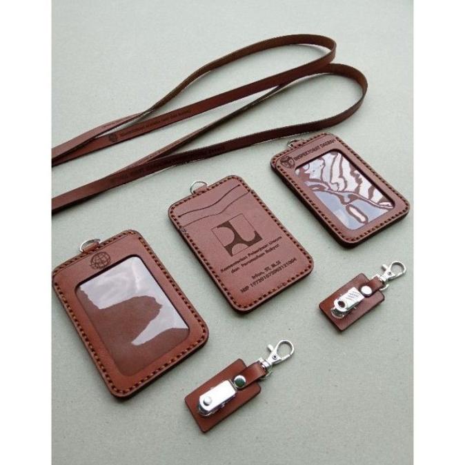 

+++++] ID CARD HOLDER / NAME TAG PUPR / ID CARD KULIT ASLI CUSTOM LOGO PUPR