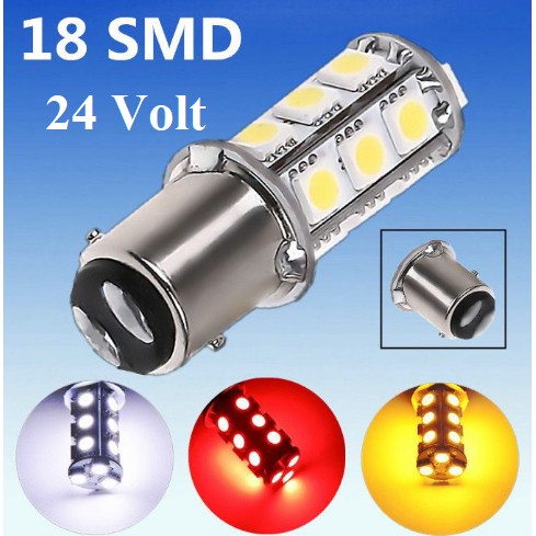 Lampu LED Stop Bayonet Rem Mundur Kaki 2 24 Volt 24V Kedip 18 Titik Truk Bis truck bus 1157