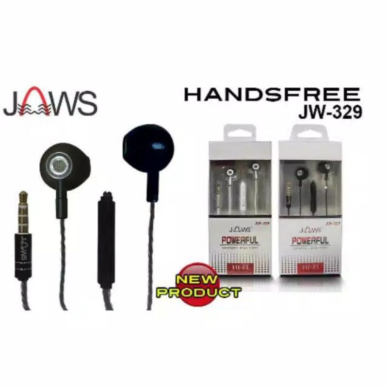 Headset JAWS JW-329 POWER FULL Handsfree JAWS JW329 LIGHWEIGH Earphone JAWS JW-329 MEGA BASS