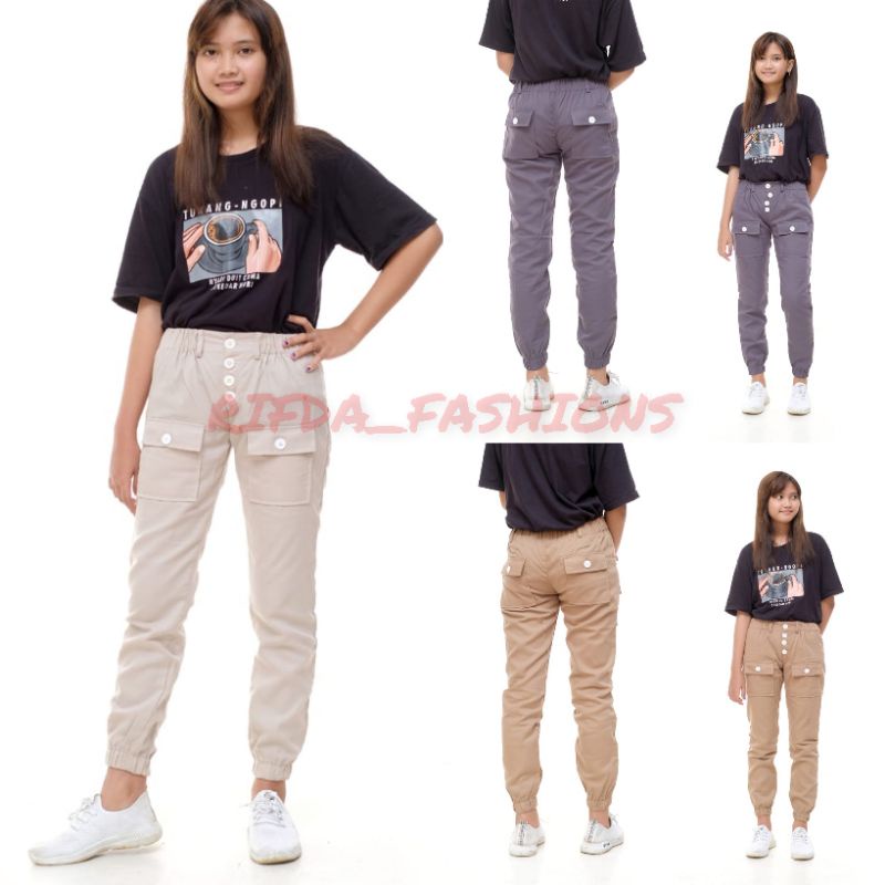 SS (COD) GUMI MIX JOGGER / GRUPY PANTS JOGGER WANITA / CELANA PANJANG JOGER KIMINO