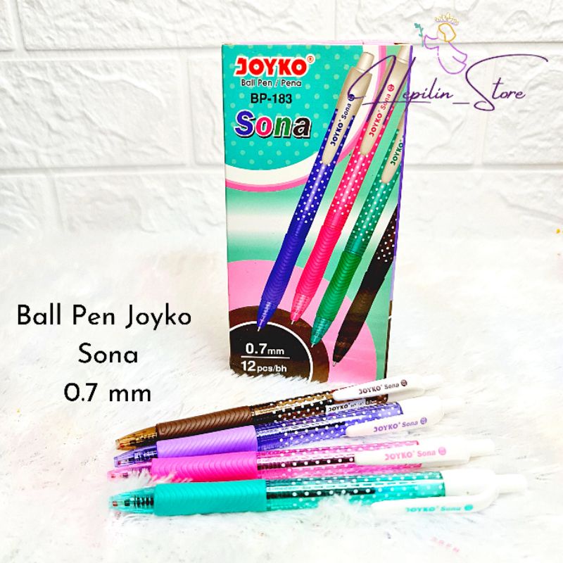 

Ballpoint Joyko Sona 0.7 mm Ecer / Bolpoin Joyko Cetekan / Pulpen Hitam Cetekan Joyko Sona