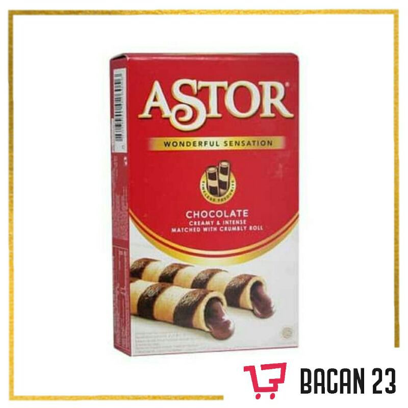 

Astor Cokelat (40gr) / Wafer Stick Coklat / Wafer Rolls Cokelat / Bacan 23 - Bacan23