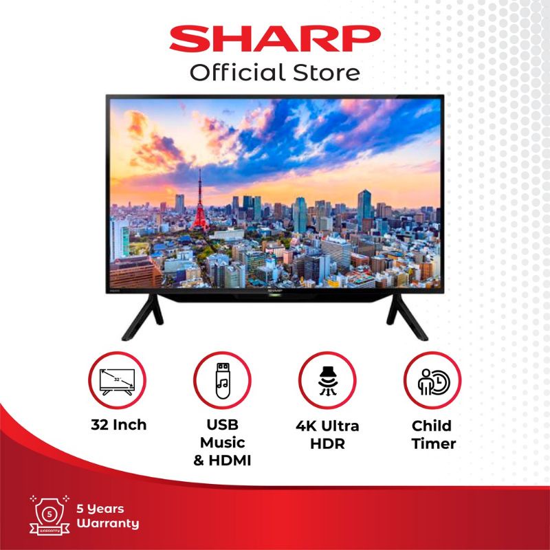 SHARP LED Smart TV 32" Digital TV Youtube Netflix 2T C32DF1I LED TV