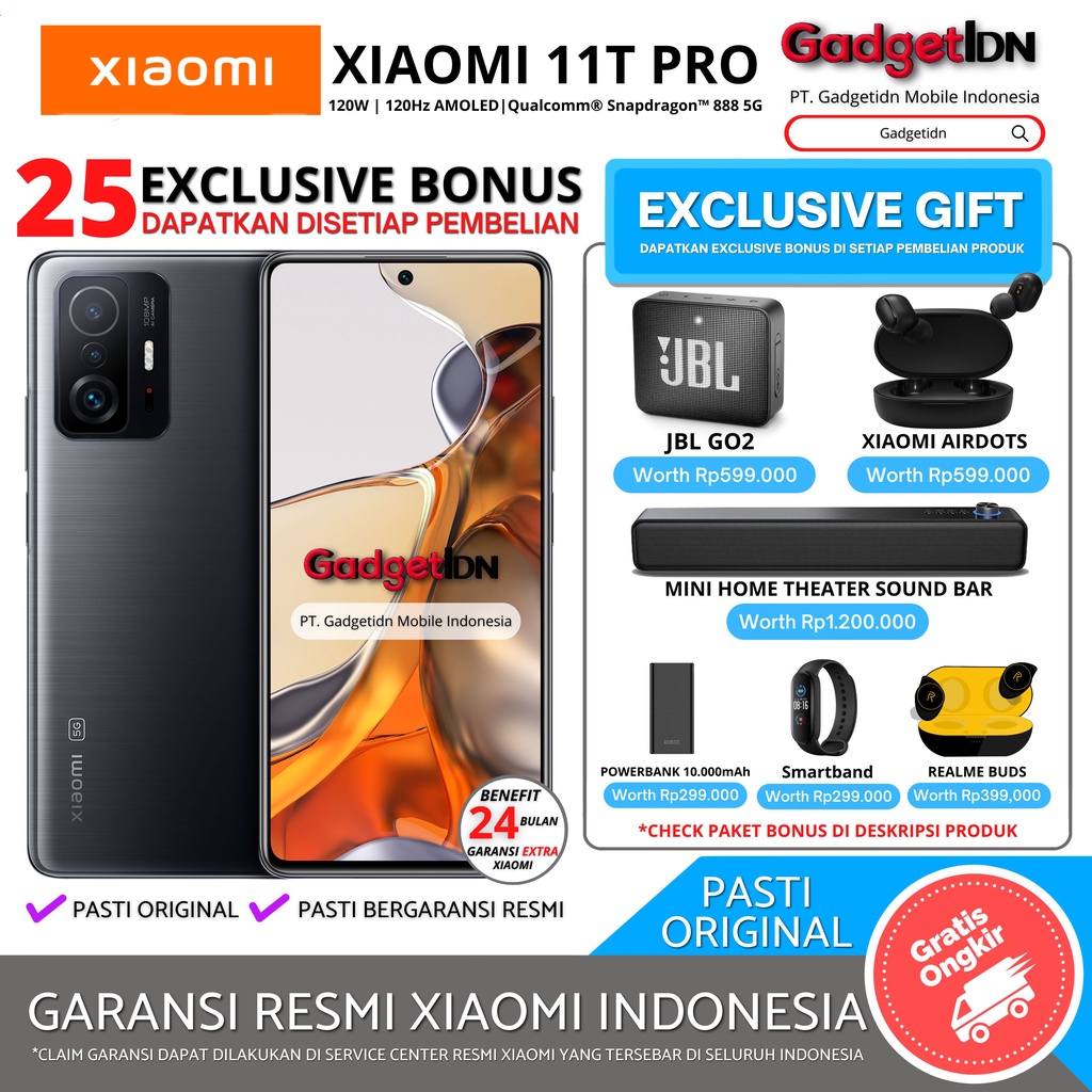 XIAOMI 11T PRO 12/256GB 8/256GB GARANSI RESMI XIAOMI INDONESIA