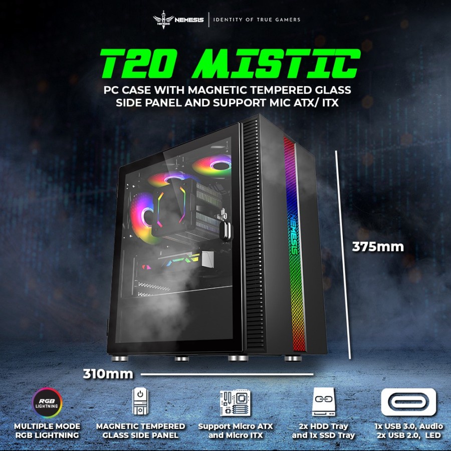 CASING NYK T20 MISTIC MAGNETIC TEMPERED GLASS