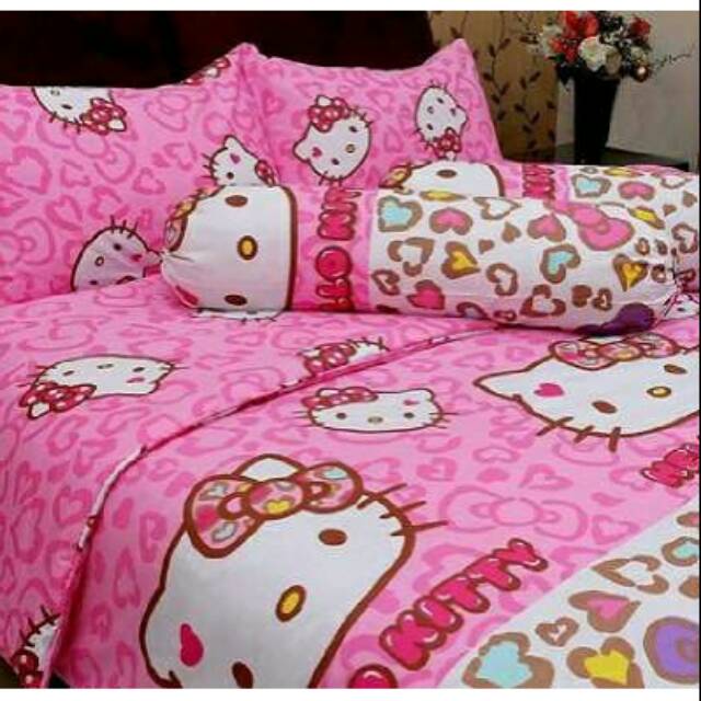 Bedcover set dan sprei hello kitty