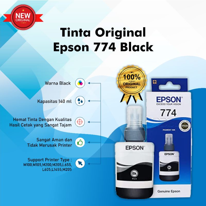 Tinta Epson 774 Black M100 M105 M200 M205 L605 L655 L1455