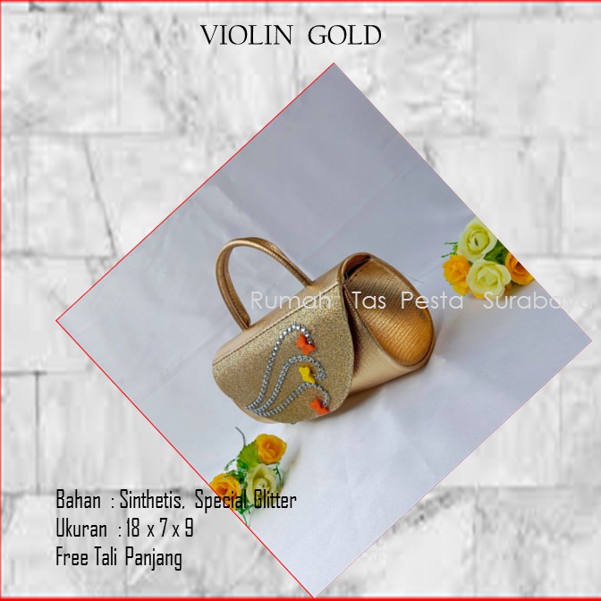 Tas Imut,Tas Kondangan,Tas Gliter,VIOLIN  GOLD