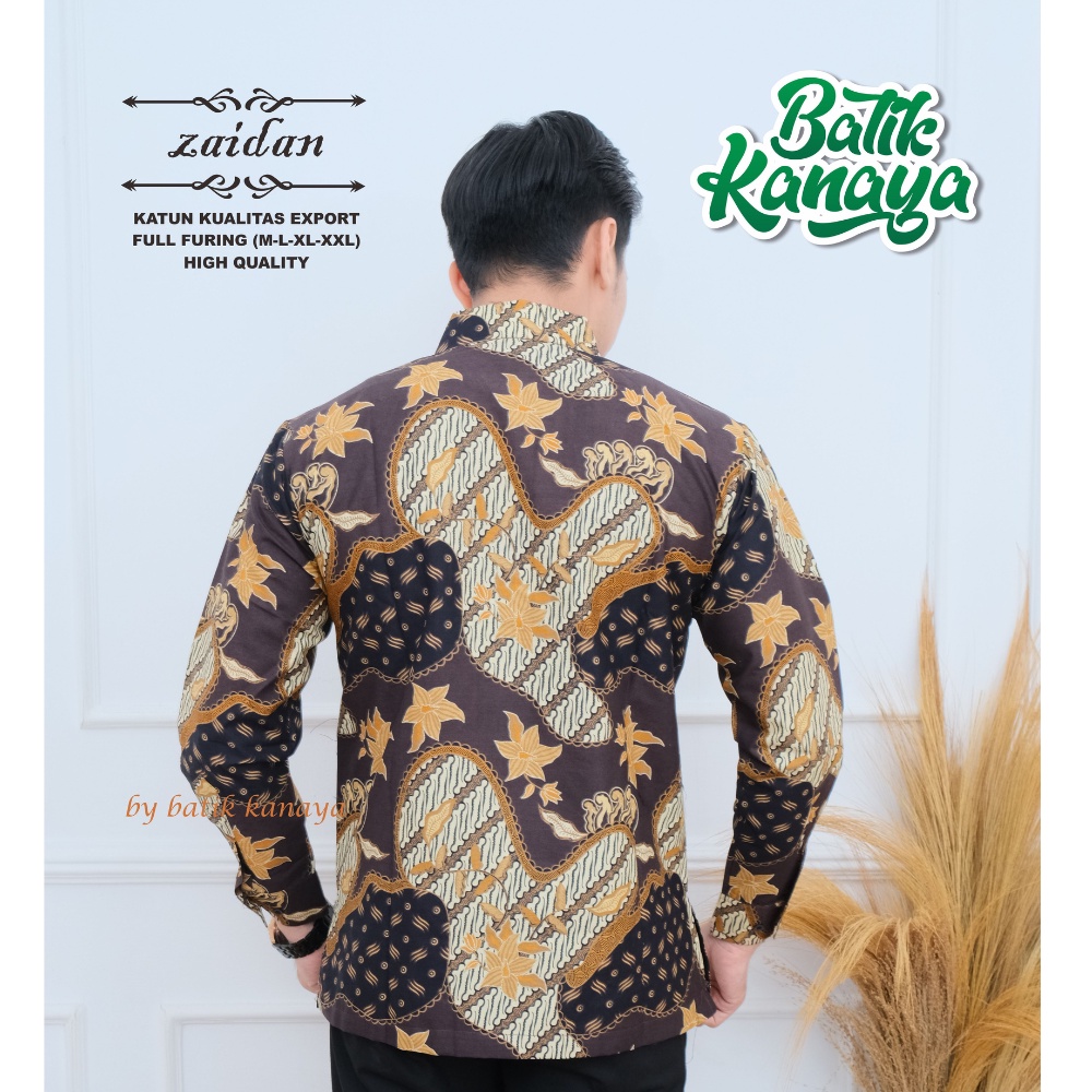 Kanaya - Baju Batik Pria Lengan Panjang Full Furing Bahan Katun Kualitas Expor ZAIDAN