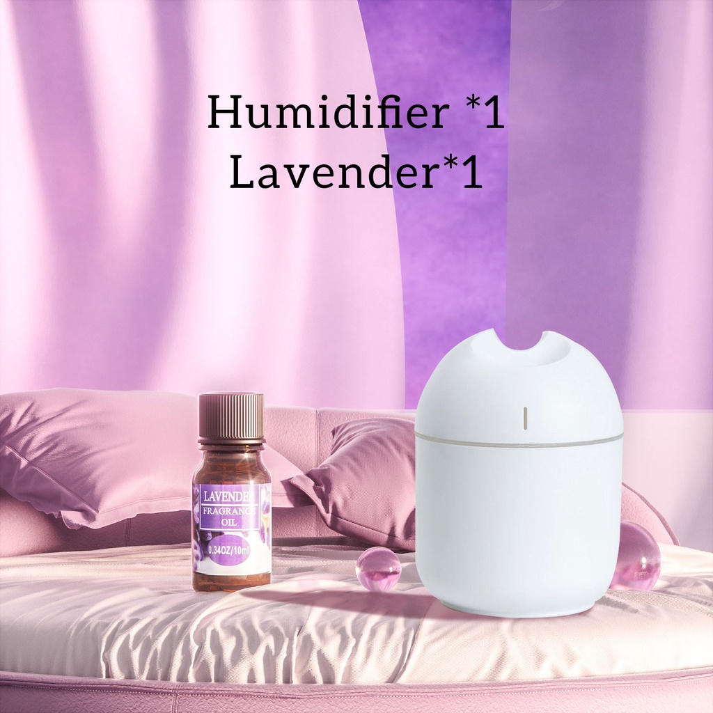 [endear]100% ORI Humidifier 250ML Essential Oil Diffuser Aroma Terapi Pengharum Ruangan-White*1+ OIL 10ML*1