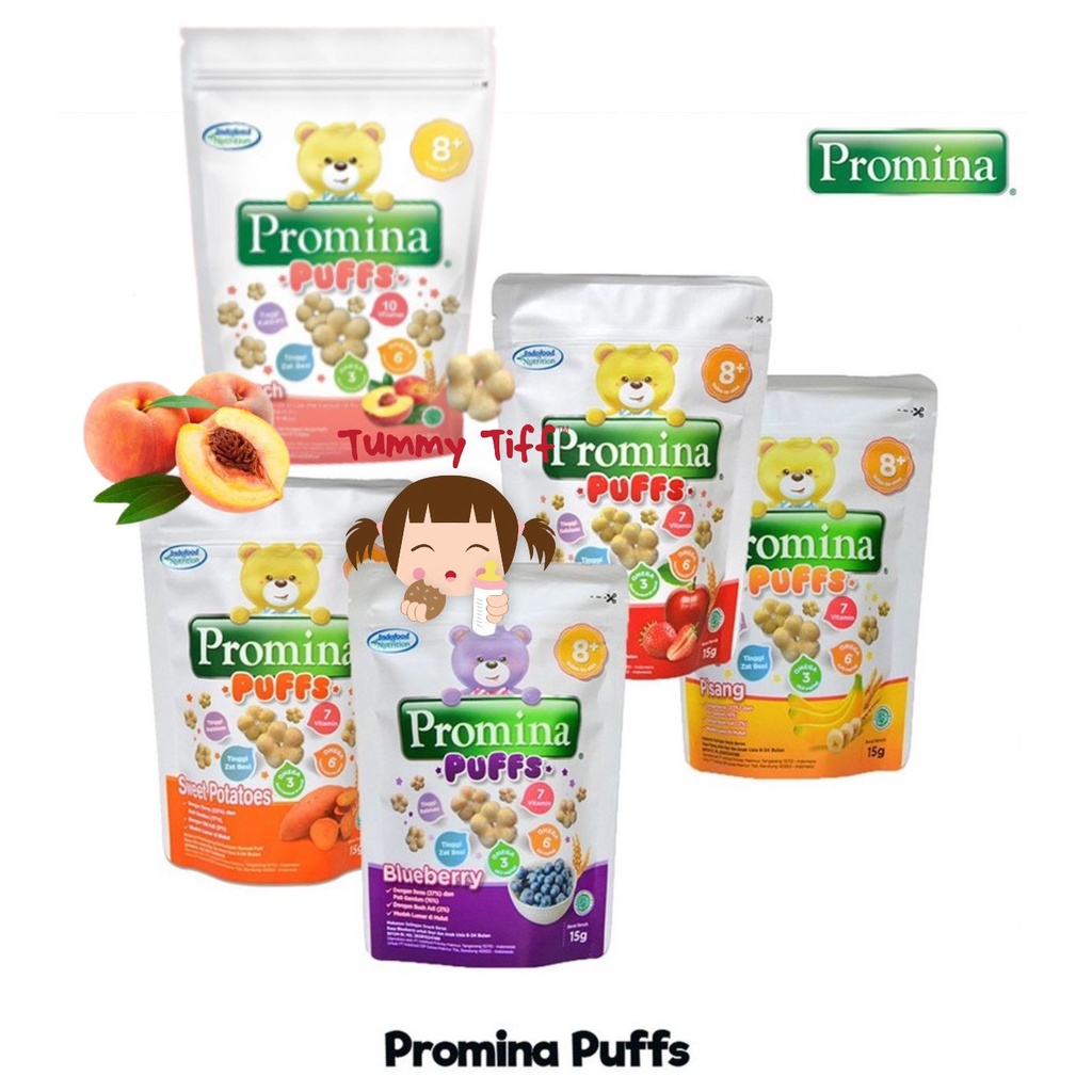 Promina Puff 15 gram / snack mpasi anak bayi Snack MPASI / Snack Bayi / Snack Anak / Cemilan anak No Msg No Pengawet No Perasa Halal BPOM omo snack