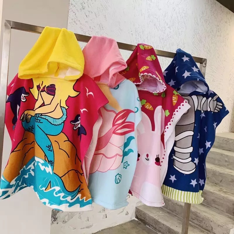 Baju handuk anak / handuk renang / handuk poncho anak