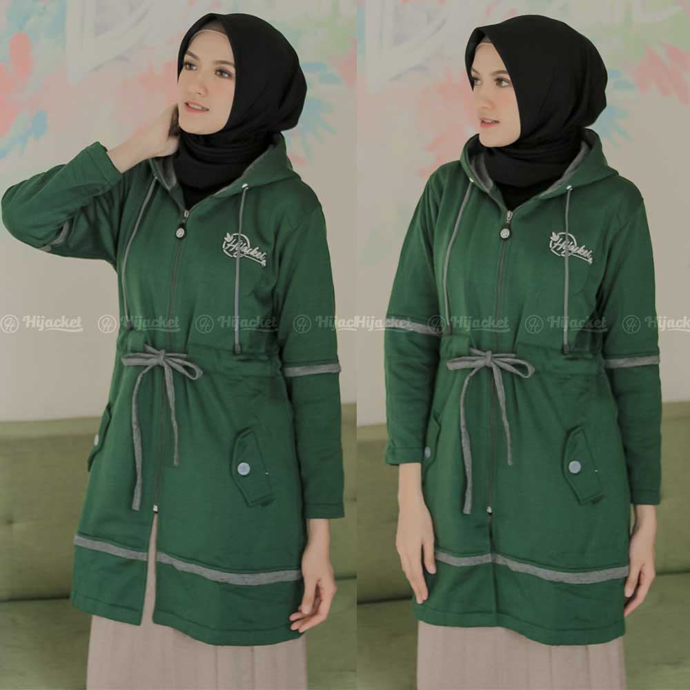Jaket Jacket Hoodie Wanita Cewek Muslimah Hijaber Panjang Remaja Dewasa