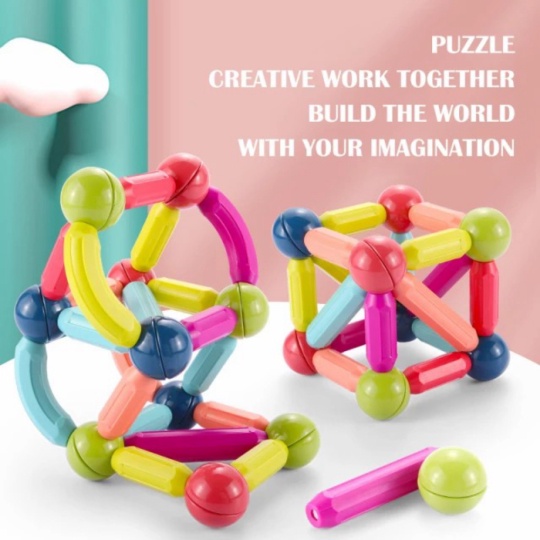 

Magnetic building stick rods and ball toys mainan magnetic stick ball - 42 pcs Berkualitas