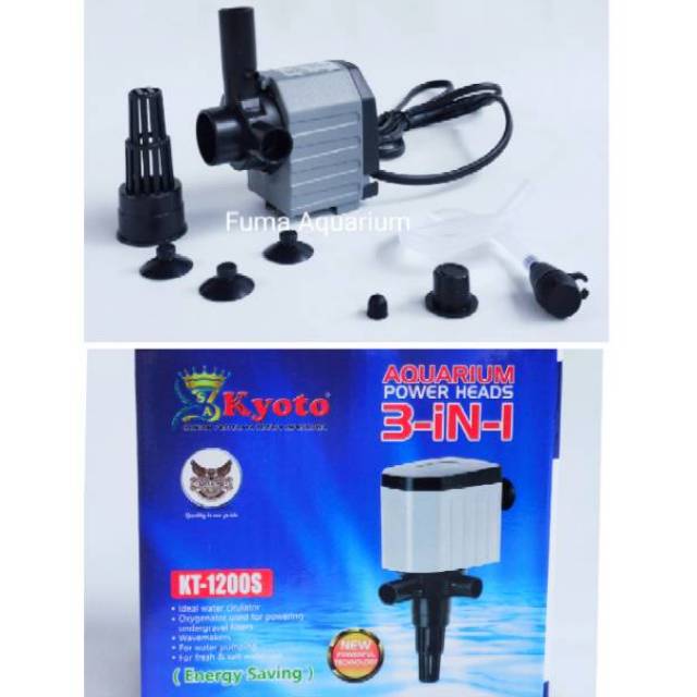 MESIN POMPA CELUP KYOTO KT 1200S FILTER AQUARIUM AQUASCAPE HIDROPONIK Kyoto KT-1200S SUBMERSIBLE PUMP POWER HEAD