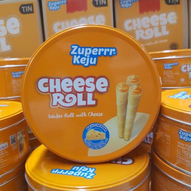 zuperrr keju cheese roll kaleng 156gr