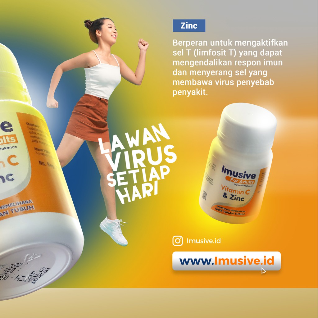 IMUSIVE For ADULTS - 60 tablet / Vitamin Daya Tahan Tubuh / Vitamin C/ Zinc