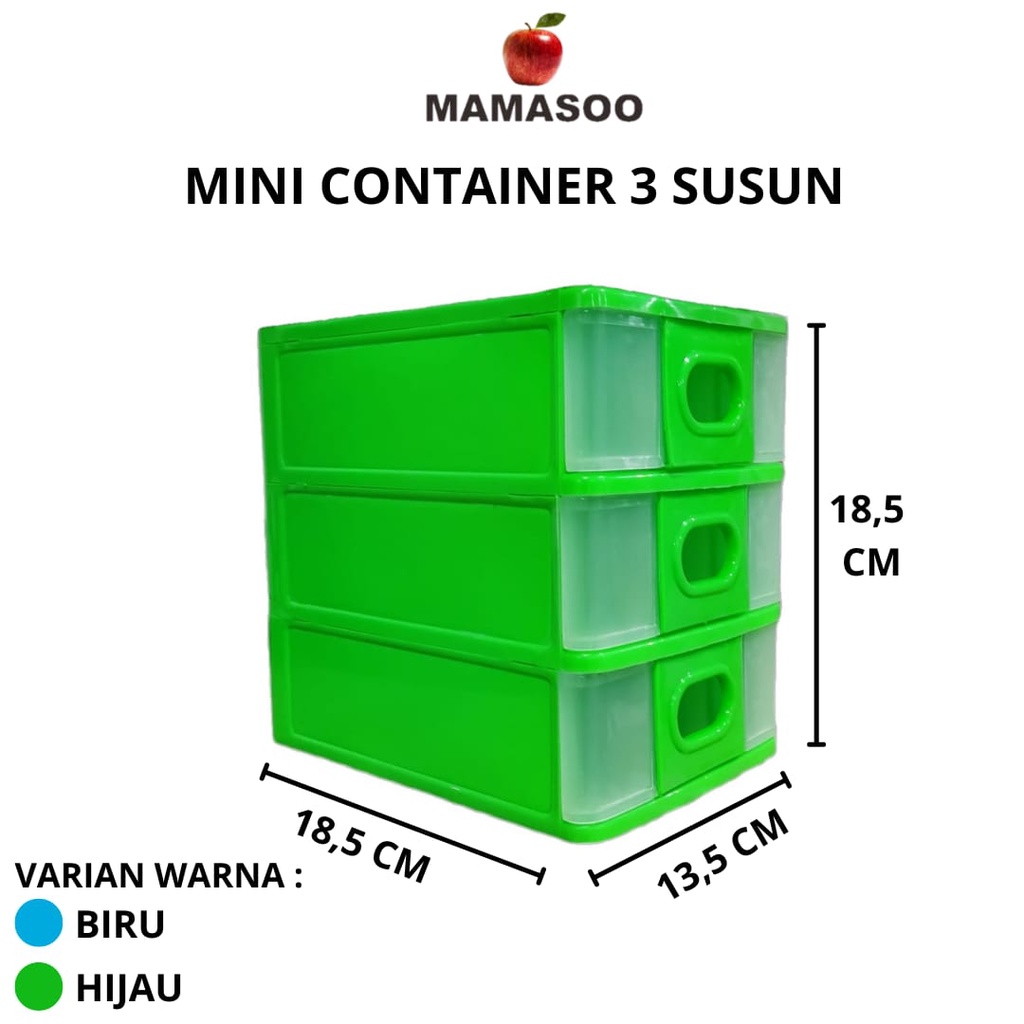 Mamasoo Mini Container Laci Mini 3 Susun Termurah Made In Indonesia 100% Original