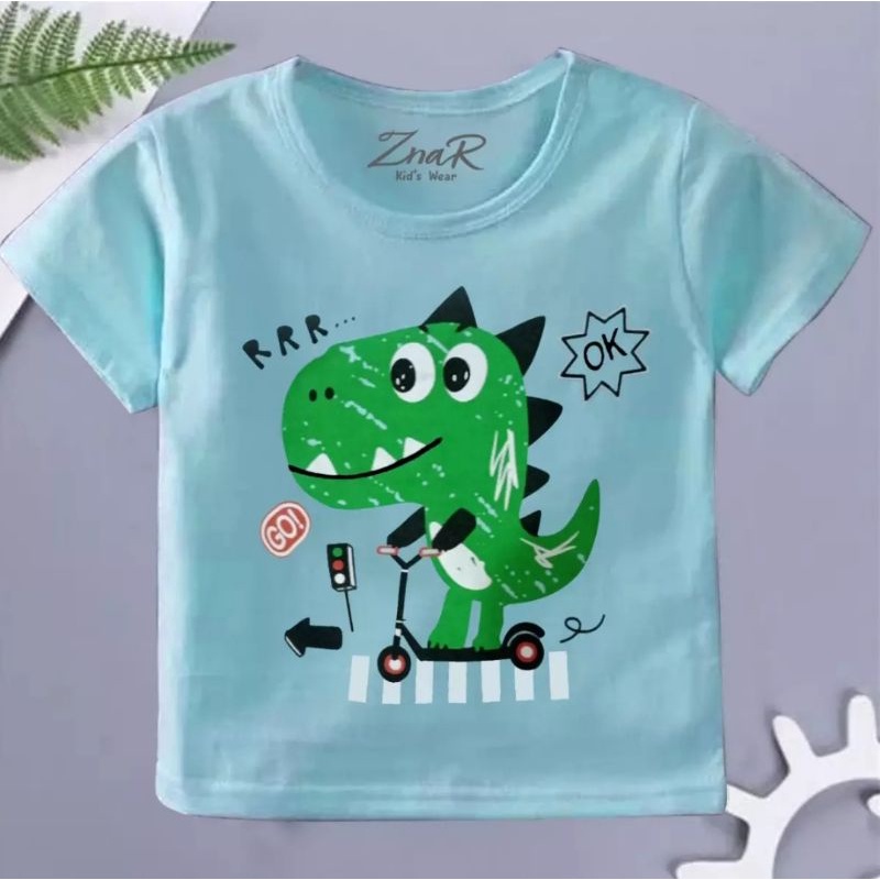 Baju bayi atasan kaos bayi usia 3-9 bulan-15 Biru Buaya
