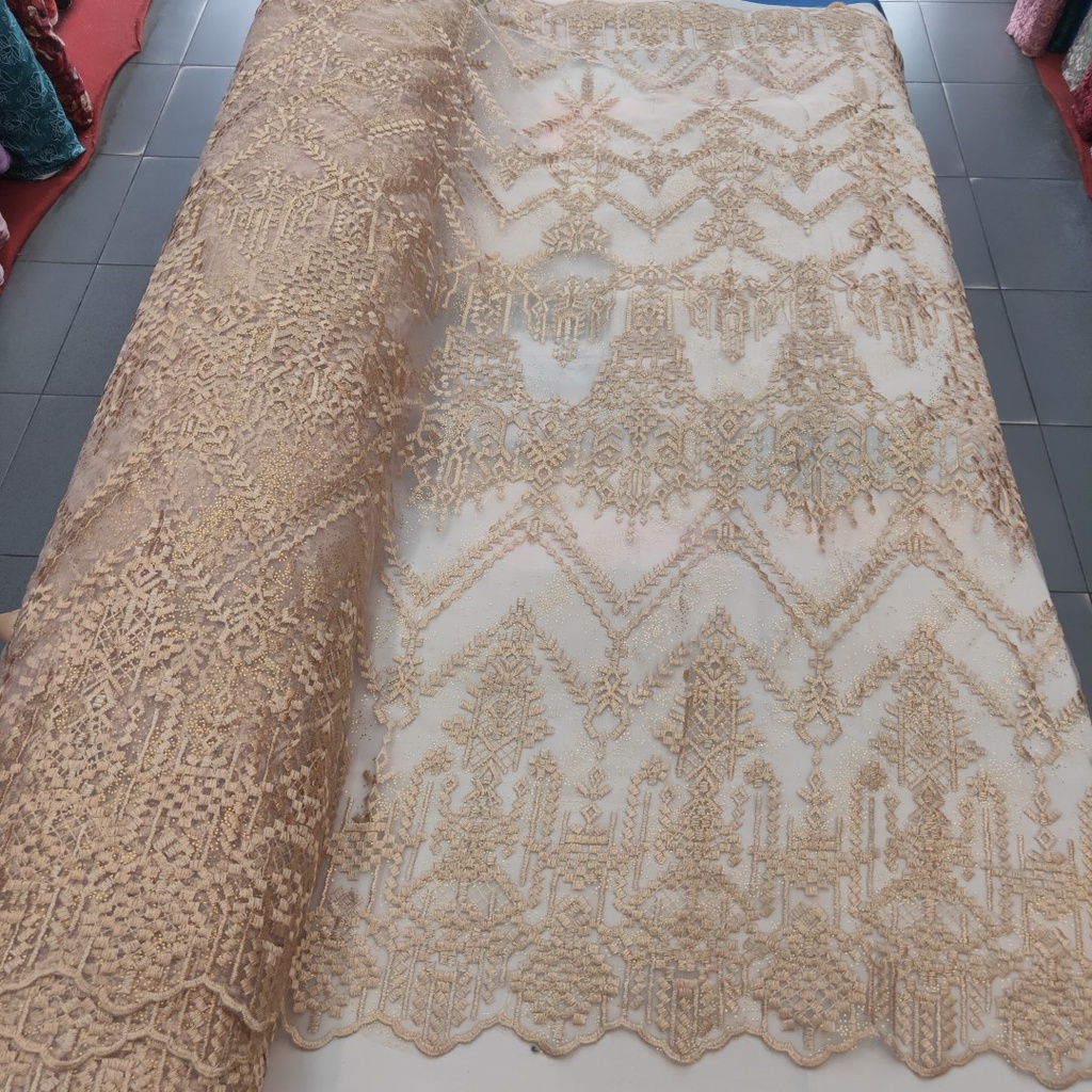 KAIN TILE ETNIK KAIN TILE MOTIF ETNIK BORDIR TEBAL DENGAN PINGGIRAN COCOK UNTUK DRESS, GAMIS, KEBAYA