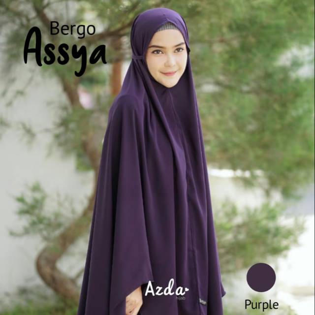 Promo Bergo Syari Tali Jumbo Assya Purple by Azda