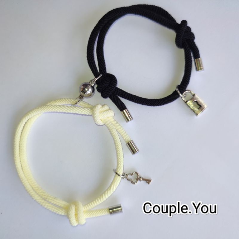 Gelang Magnet Hitam Ivory Gembok&Kunci Pasangan