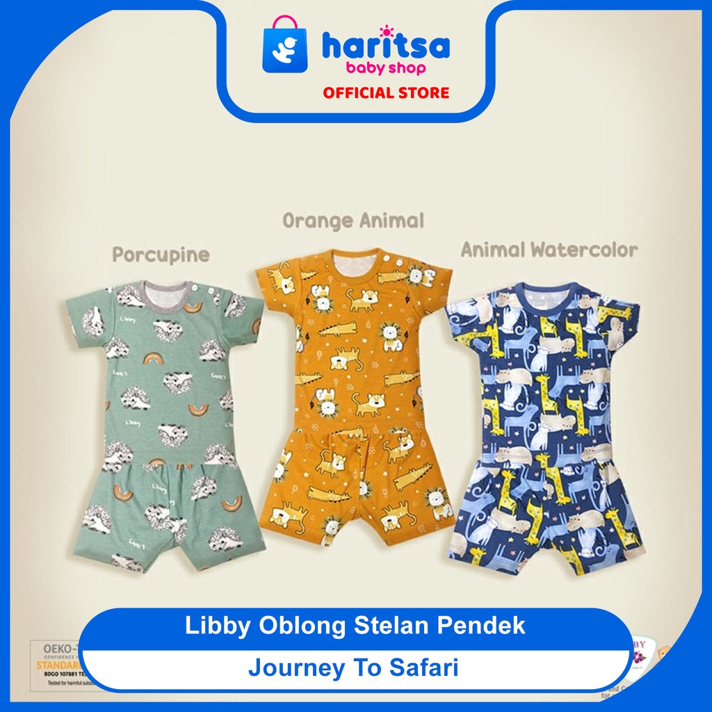 LIBBY 1 stel Stelan Oblong Pendek - Celana Pendek Motif Journey To Safari