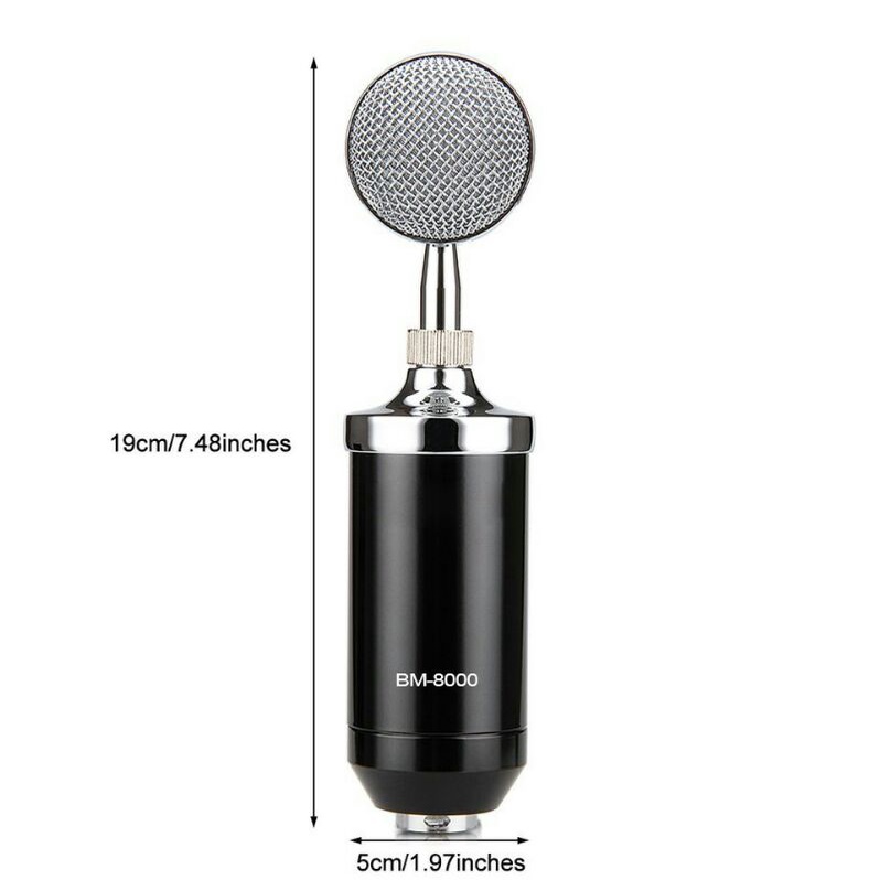 TaffStudio Mikropon Kondenser Dengan Shock Proof Mount Mic BM-8000