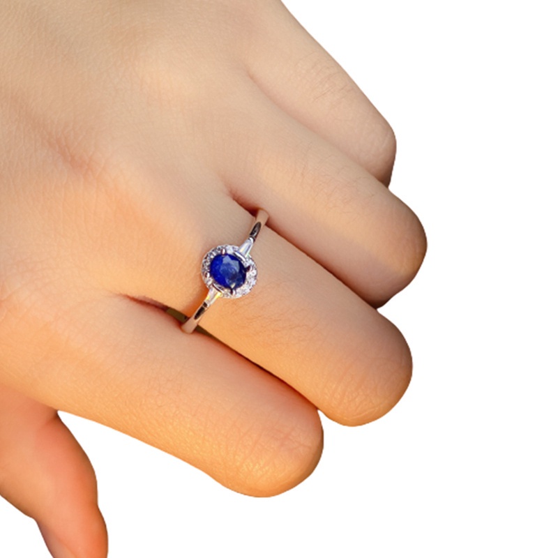 Natural Royal Blue Topaz Stone Ring For Woman Certified Real 925 Silver Girl Birthday Gift Birthstone Individual Charm Jewelry