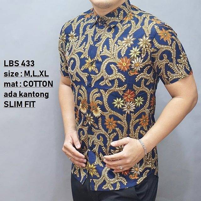 BAJU BATIK PRIA SLIM FIT MODERN DAN KEMEJA SLIMFIT MEWAH LENGAN PENDEK MIX CLOTHING LBS 433