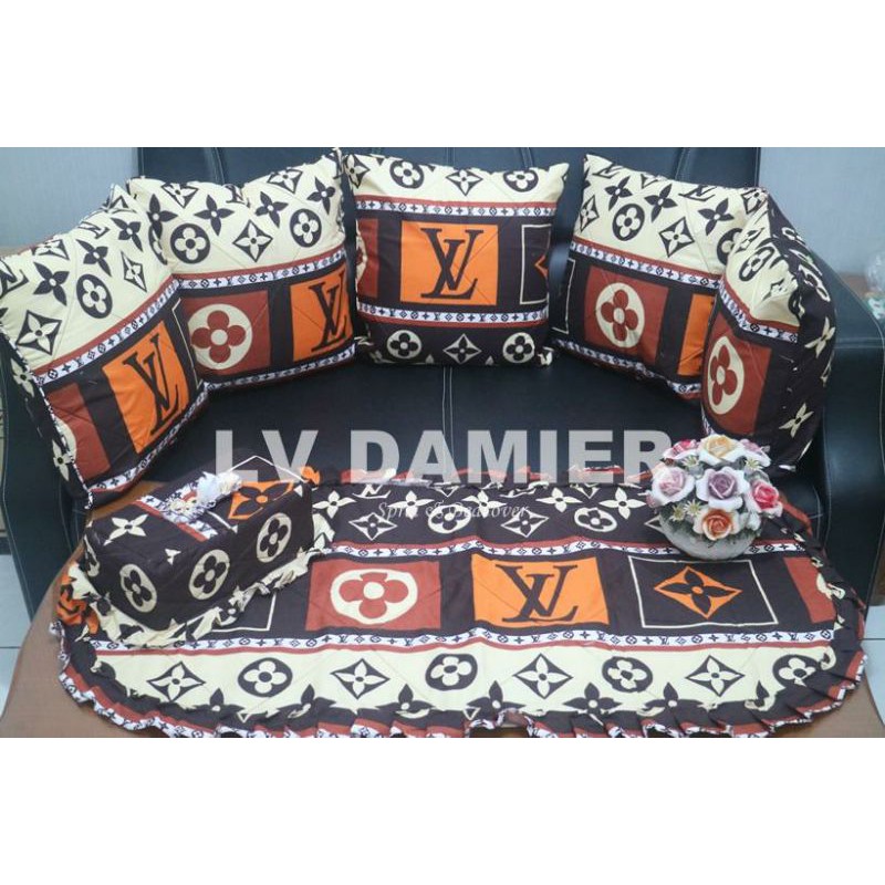 Elegan dan mewah set cover sarung bantal kursi tamu motif vL