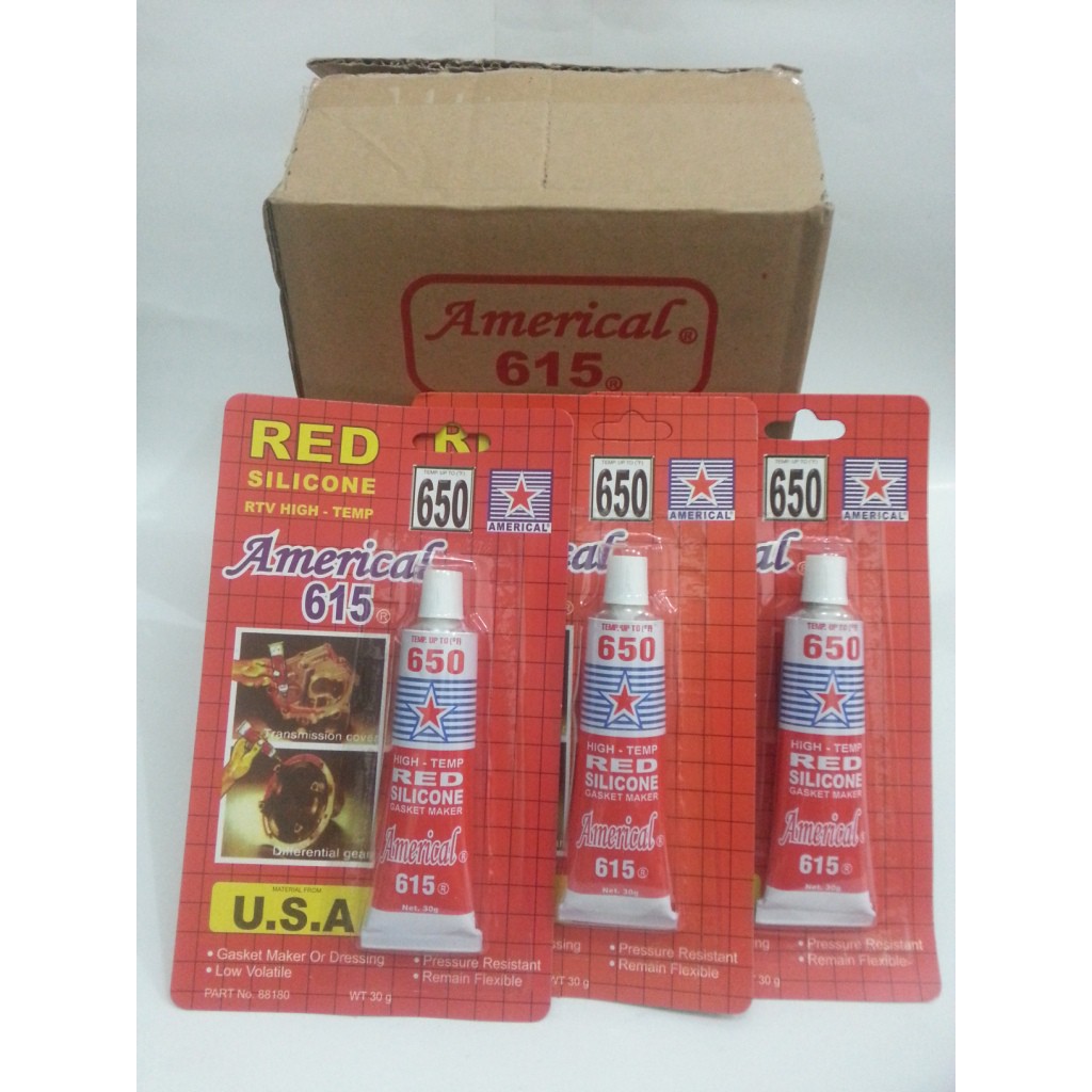 

Lem Gasket Americal Red Silicone Merah 30gr
