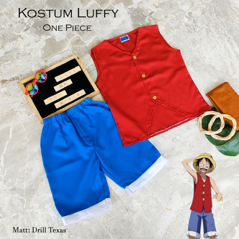 kostum luffy one piece / kostum anak unik/ kostum anak