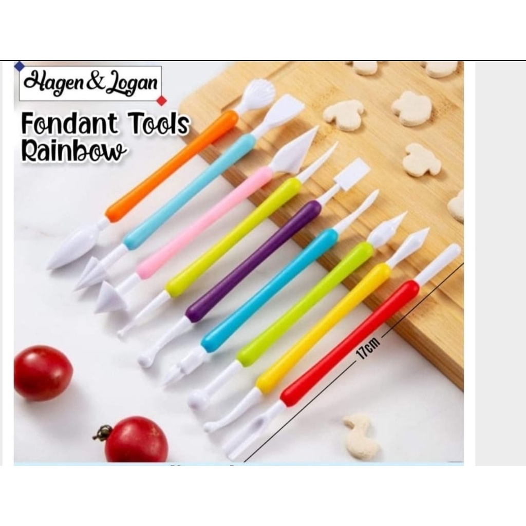 

pembentuk kue clay fondant rainbow isi 9 batang