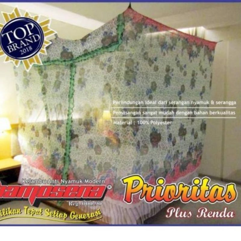 klambu prioritas ori 100% premium/klambu hamosena ukuran 200×200 super jumbo 100% ori kemasan tas/ kelambu kotak motif tebal premium 100% ori