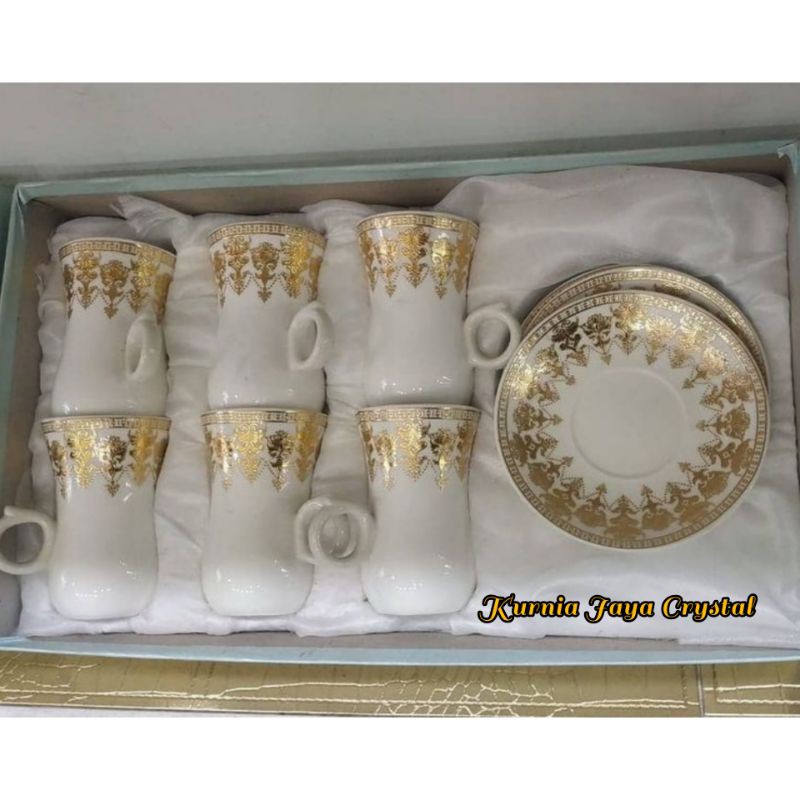 Tea Set keramik motif Turki/ Pajangan Tea Set Import/ Hampers Lebaran Tea Ser