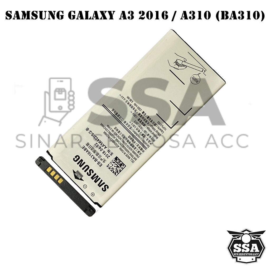 Baterai Original 100% Samsung Galaxy A3 2016 A310 BA310 EB-BA310ABE Batrai Batu Batre Battery Batrei Handphone ORI HP