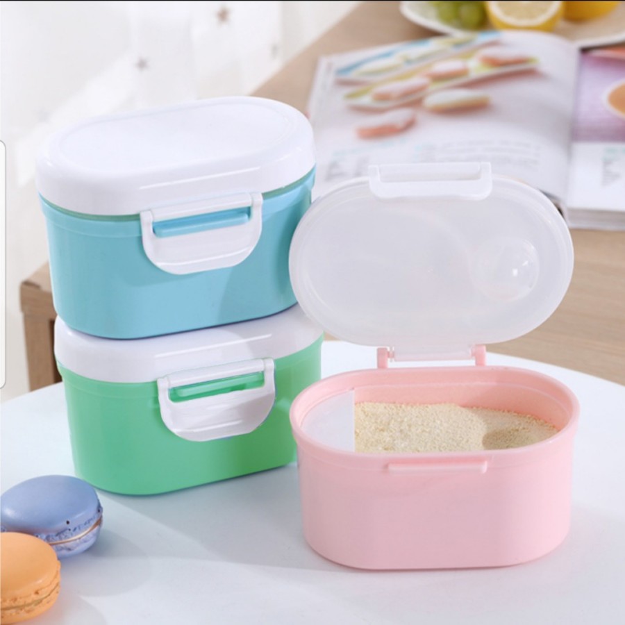 Queen_Fashions Tempat Kotak Penyimpanan Susu Bubuk Biskuit Snack Bayi / Toples Susu / Baby Milk Powder Box 1079