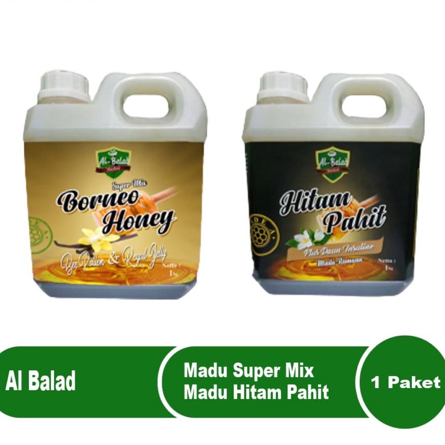 

Paket Madu Hitam Super Pahit Al-Balad 1 Kg Super Mix Borneo Honey - Madu Hutan Kalimantan Al Balad 1