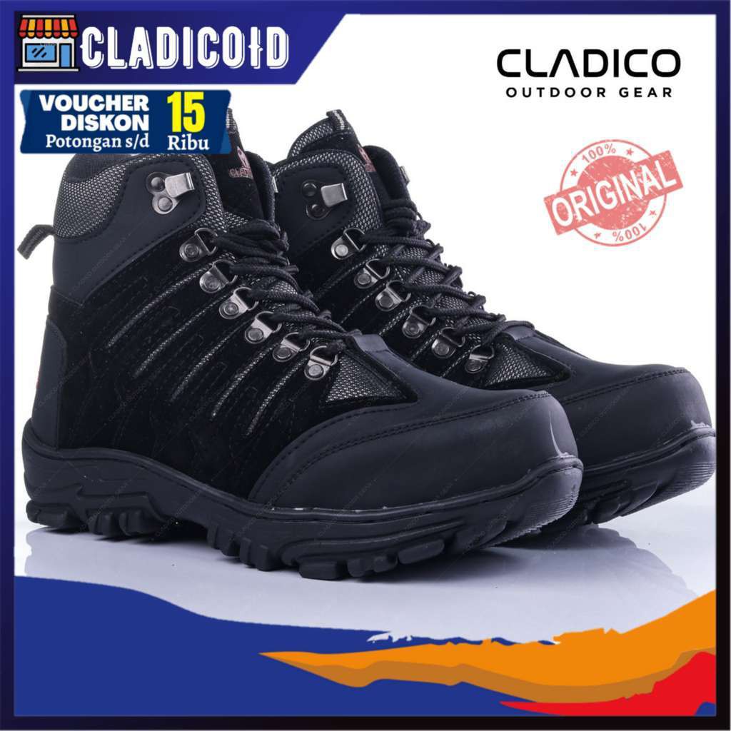 Sepatu Safety Pria Ujung Besi Boots Tinggi Keren Outdoor Hiking Kerja Proyek Cladico Coupe Original