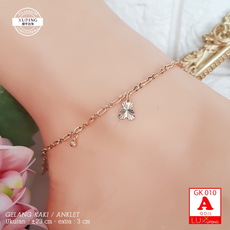 GK 010 Gelang Kaki Xuping Premium Anklet Murah Perhiasan Imitasi Lapis Emas Murah Aksesoris Kaki Korea Perhiasan Kaki Wanita Luxx Xuping