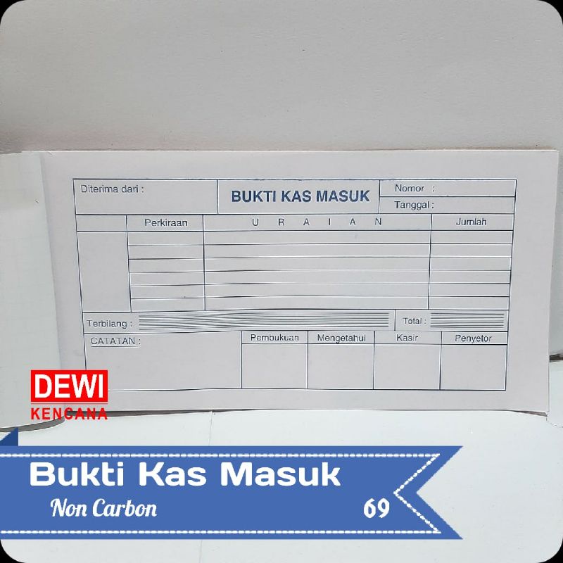 

Buku Kas Masuk Rangkap 2 isi 50 Lembar