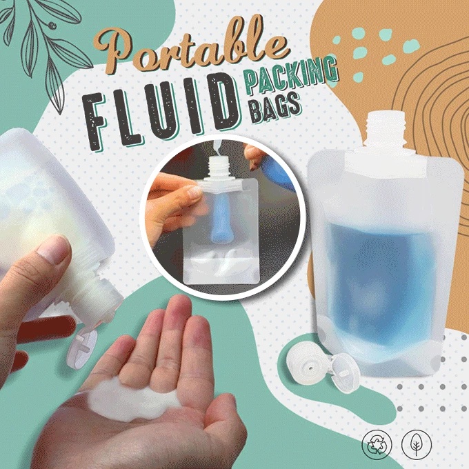 Tas Kemasan Botol Kosong Hand Sanitizer Lotion Shampoo 30 / 50 / 100ML Motif Kartun Dengan Corong Untuk Travel