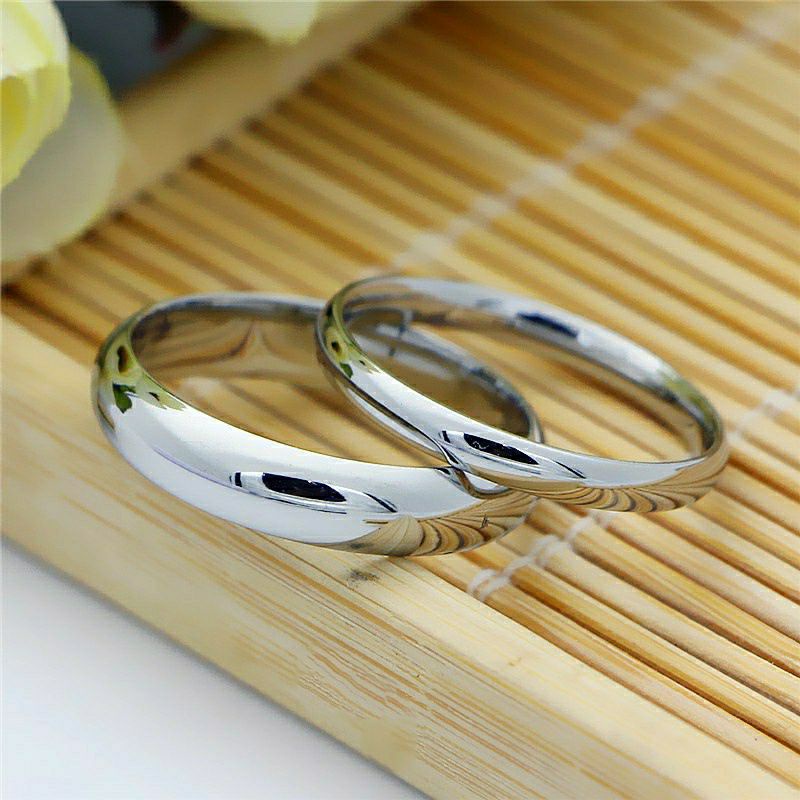 CINCIN TITANIUM PRIA WANITA SILVER POLOS SIMPLE KEREN Couple
